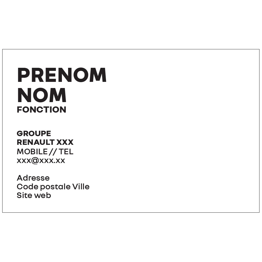 Carte de visite Renault Personnalisable